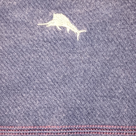 Tommy Bahama Blue Pull Over Reversable Sweater Large 1/4 Zip - Picture 9 of 10